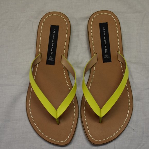 NEW Steven Chey Yellow Neon Sandals Multiple Sizes - Picture 3 of 4
